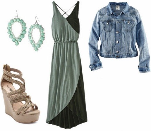 maxi-dress-denim-jacket-sandals
