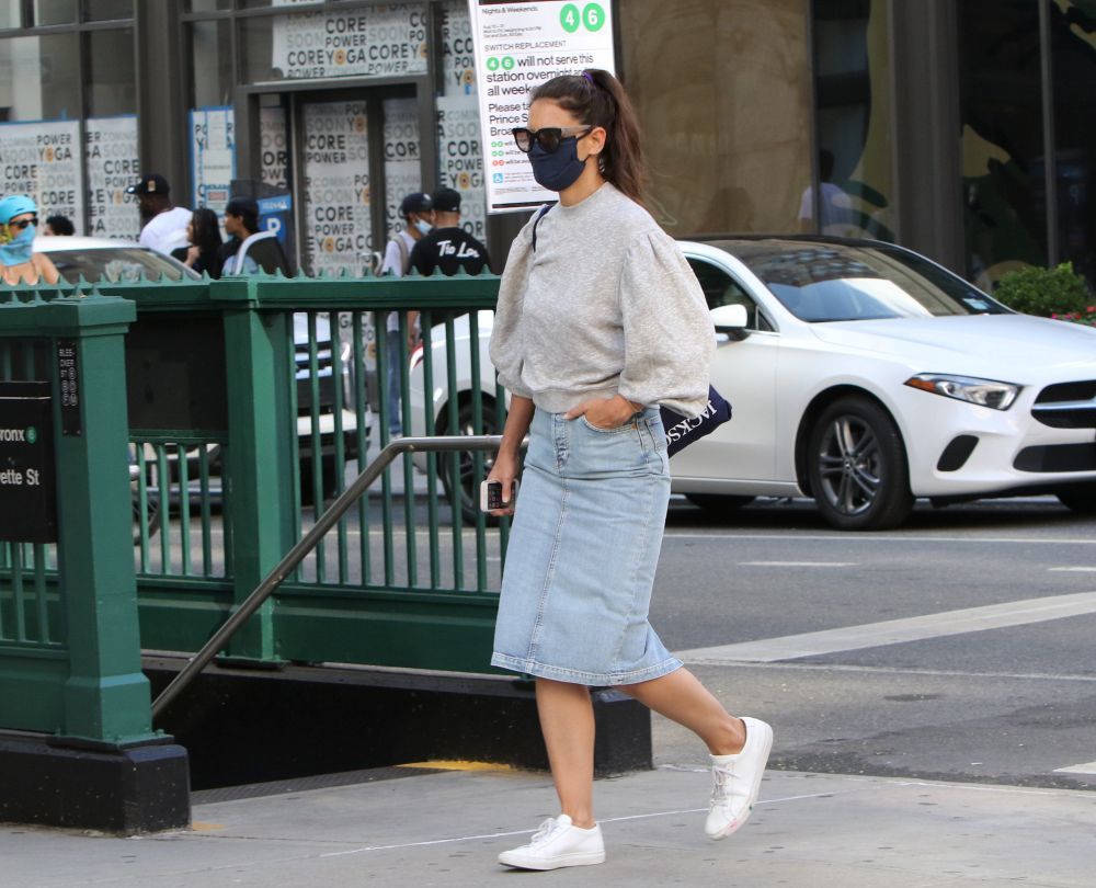 Actress Katie Holmes in Soho, Manhattan. 19/08/2020